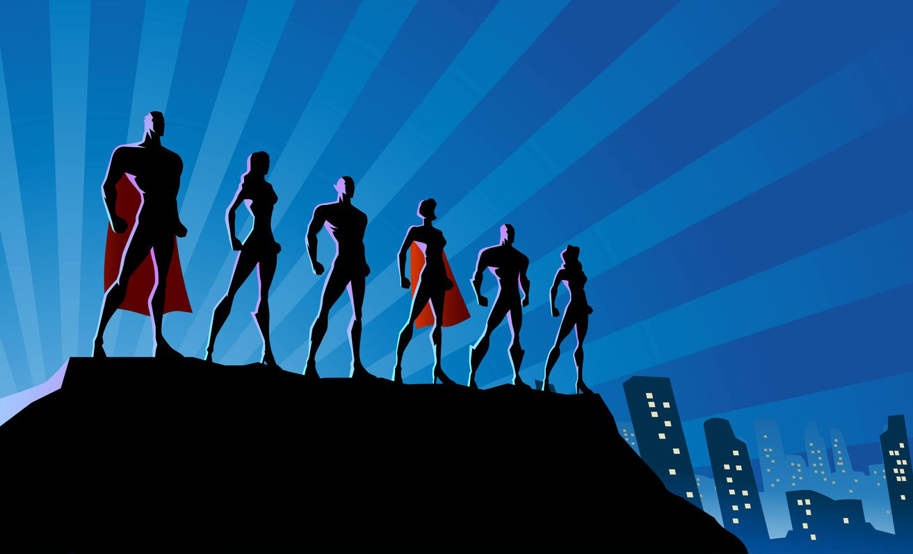 Super hero associates ready to come to your businesses rescue